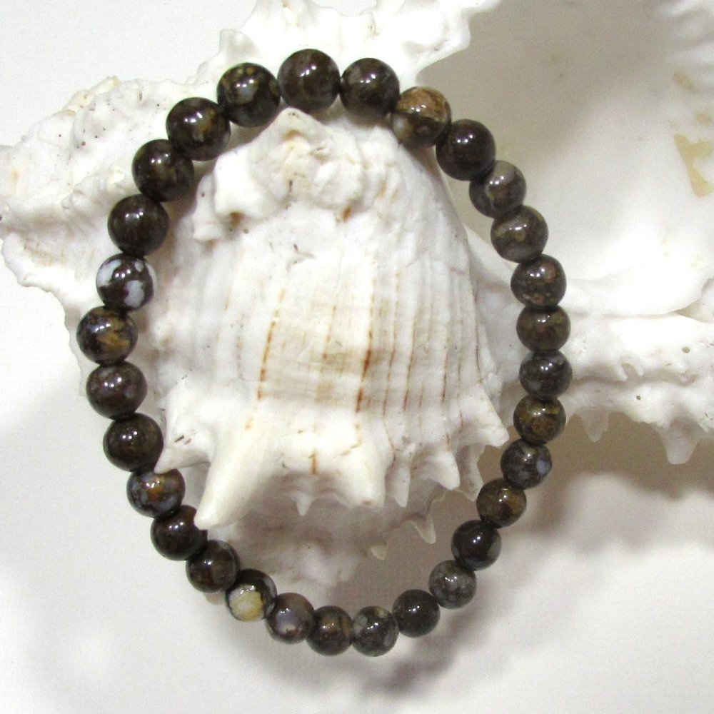 Natural Brown Fire Lace Opal Gemstone Bracelet